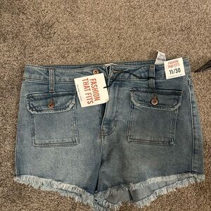 Celebrity Pink Light Wash Distressed Jean Shorts